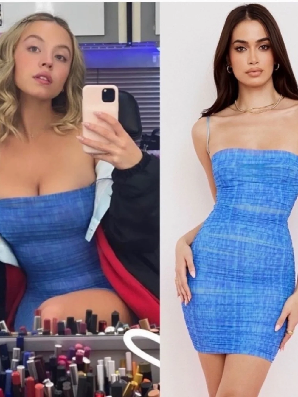 House of CB NEW Ella Blue Ruched Dress SYDNEY SWEENEY CASSIE EUPHORIA House of CB NEW Ella Blue Ruched Dress SYDNEY SWEENEY CASSIE EUPHORIA